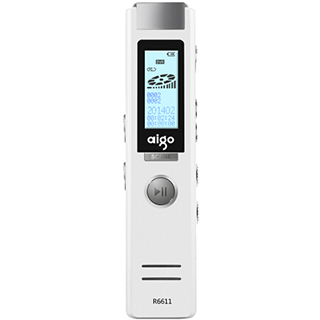 哈尔滨购物网爱国者（aigo） R6611录音笔专业微型 高清远距降噪 MP3播放器 学习/会议适用 8G 白色 总代理批发