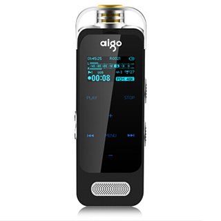 哈尔滨购物网爱国者（aigo）R6635 录音笔专业 微型 高清远距降噪正品 触摸屏幕 8G 黑色总代理批发