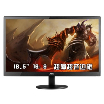 哈尔滨购物网AOC E970SWN 18.5英寸LED背光节能窄边框液晶显示器（黑色）总代理批发