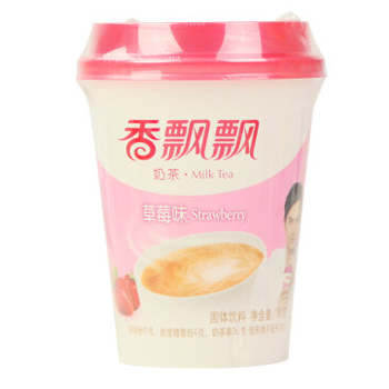 哈尔滨购物网香飘飘奶茶即溶速溶热饮  80g 草莓口味总代理批发