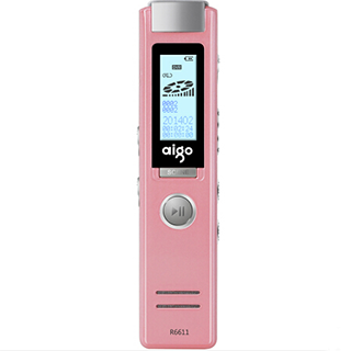 哈尔滨购物网爱国者（aigo） R6611录音笔专业微型 高清远距降噪 MP3播放器 学习/会议适用 8G 粉色 总代理批发